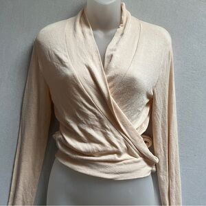 Mexx Peach Wrap Ballet Style Long Sleeve Knit Top